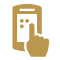 gold finger on a mobile device icon